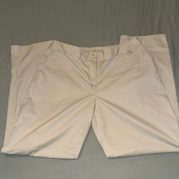 J Jill Women's Size 12 Genuine Fit Below Waist Straight Leg Pants Cream Colored - Picture 1 of 9
